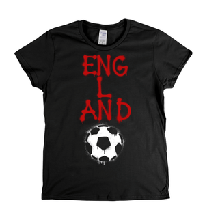 England Soccer Spraypaint Womens T-Shirt